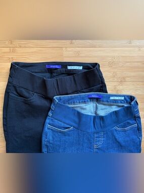 Seraphine Maternity Jeggings / Skinny Jeans Bundle (Black & Blue) - Size 6 EUC
